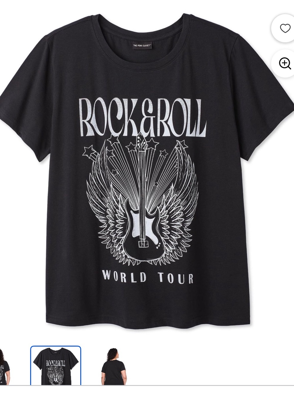 The Pink Closet Women’s Plus Rock & Roll Graphic T-Shirt NWT 1X
